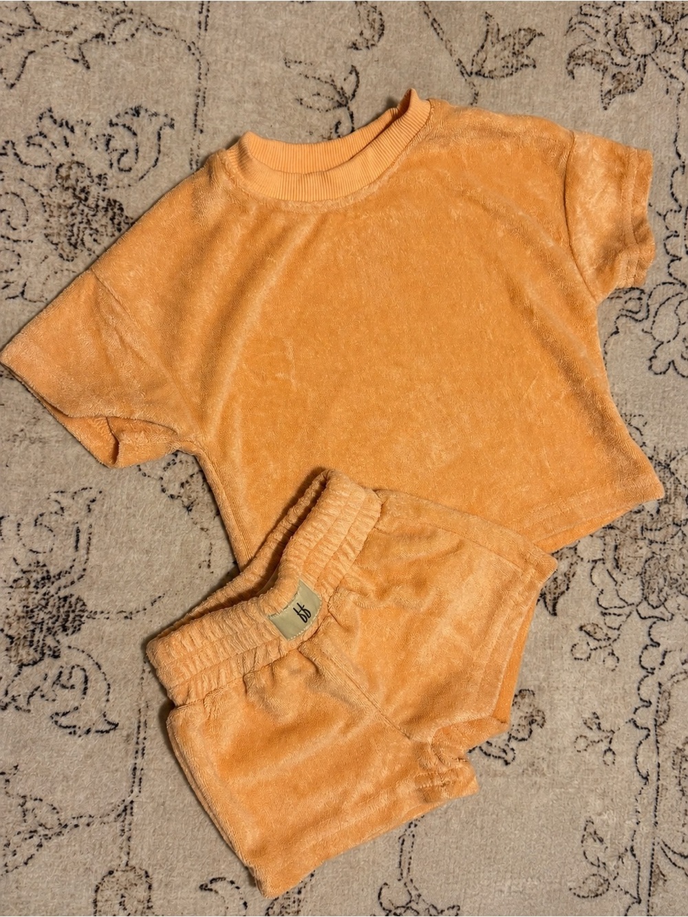 Forever French Baby Orange Terry Short Set